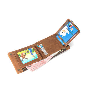 Andong En cuir RFID Court Porte-Monnaie Pour Hommes grazy cheval en cuir Pochette Sac de pièce de Monnaie Porte-Cartes Multifonction - Product Image 5