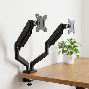 ขาตั้งจอคู่ KM-M2 สำหรับจอ LED/<span class=keywords><strong>LCD</strong></span> ขนาด <span class=keywords><strong>27</strong></span> นิ้ว ปรับเอียงได้ 90 องศา หมุนได้ 360 องศา พร้อมระบบแก๊สสปริง รองรับ VESA 75-100 มม. รับน้ำหนักได้ 9 กก. - Product Image 3