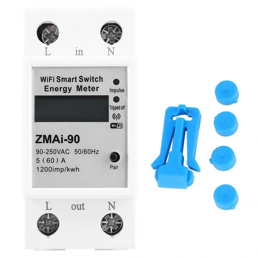 Smart Wifi Power Meter Flame Retardant Material Digital Hack Remote Electric Power Smart Energy Meter