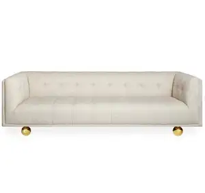 2020 new arrival gold stainless steel legs wooden frame lounge sofa 3 seater for living room