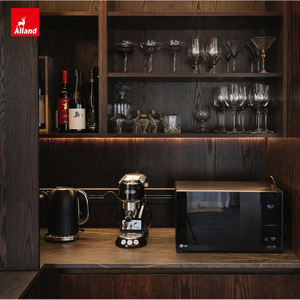 Allandgroup, les meubles en placage de bois naturel les plus populaires récemment, porte en dalle personnalisée, couleur noyer noir, mélamine, armoire de cuisine - Product Image 6