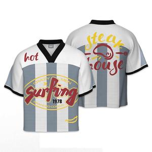 OEM sublimado Boxy Fit Jersey patrón de impresión personalizado Team Club Street camisas malla fútbol americano Jersey - Product Image 3