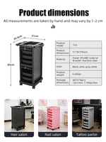 Chariot de Salon en Plastique Verrouillable pour Salons de Beauté, Spas, Extensions Capillaires, Fournitures de Barbiers, Hôpitaux, Ateliers, Hôtels, Salles de Bain, Gymnases