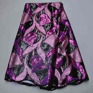 AG9170 Nuovo Design Francese Paillettes Netto Tessuti di Pizzo Di Alta Qualità Delle Donne Del Partito Del Merletto Bella di Disegno - Product Image 6