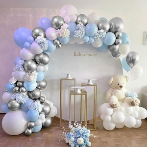 Kit d'arche de ballons et guirlande pour fête d'anniversaire, thème pastel, mariage, pour enfants, garçons, filles, en blanc, argent, bleu, vente en gros - Product Image 3
