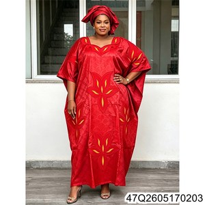<span class=keywords><strong>Robe</strong></span> africaine <span class=keywords><strong>Bazin</strong></span> Riche <span class=keywords><strong>Boubou</strong></span> Dashiki avec broderie bleu royal pêche, manches longues pour mariage 47Q26051702 - Product Image 2