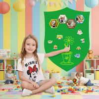 Tableau blanc interactif mural autocollant en panneau magnétique écologique Art Déco Unifelt coloré personnalisé pour l'école