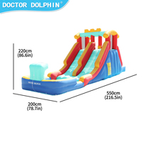 Château gonflable pour enfants en tissu Oxford, prêt à être expédié, stock direct d'usine, pour usage intérieur et extérieur, avec toboggan et piscine