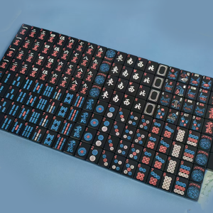 Juego de Mahjong Americano Negro de Lujo |   166 azulejos grandes con números, 4 soportes y estuche |   Azulejos Elegantes Tallados a Mano - Product Image 2
