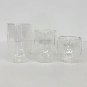US Warehouse 40oz Pack 8oz 12oz 15oz Double Wall Predrilled clear Transparent Glass Snow Globe Wine Tumbler Cup for Uv Dtf Wraps - Product Image 2