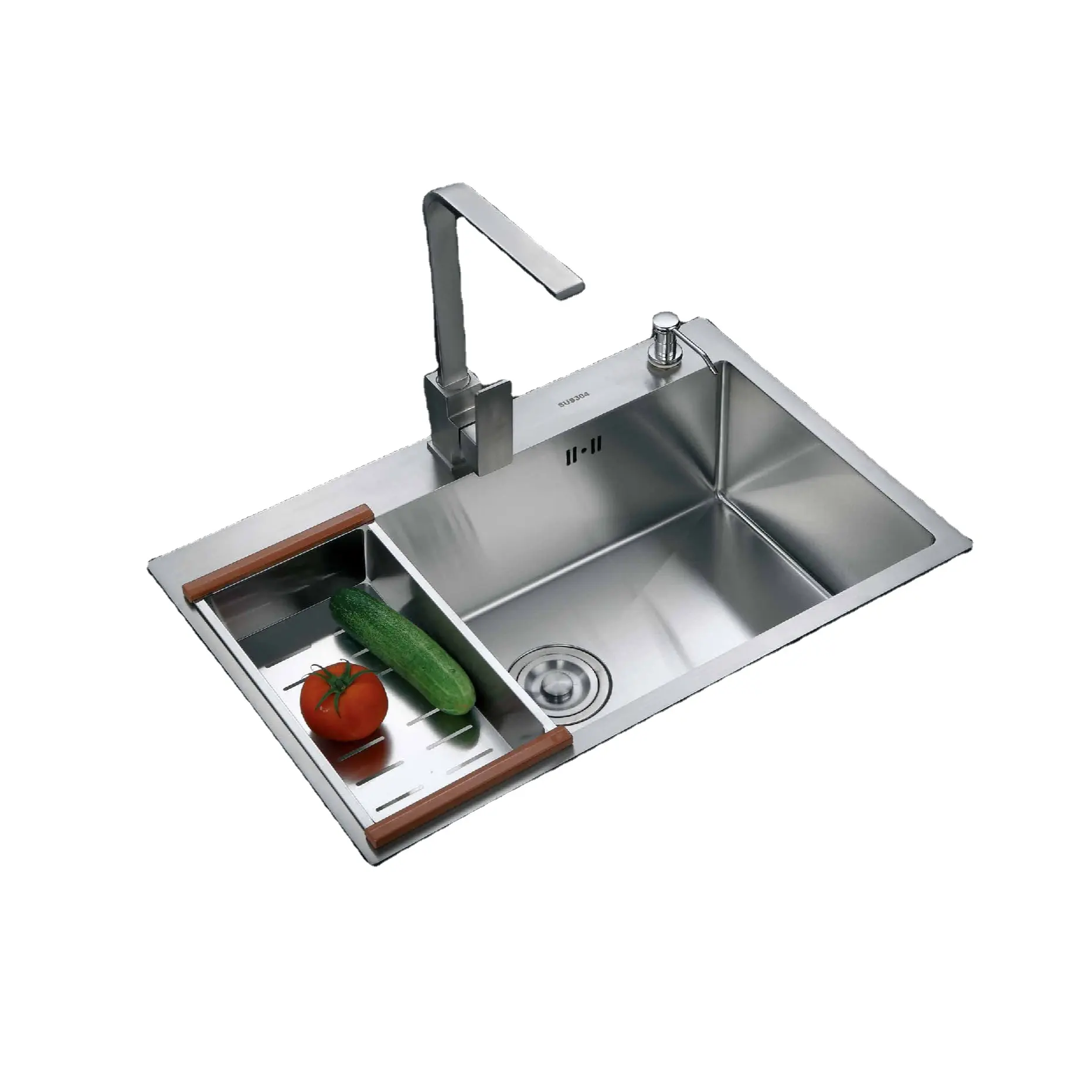 Hot Sale Household Handwork Kitchen Sink Safe 304 Aço Inoxidável Anti-bacteriano Pias Usado na Cozinha