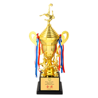 Trophées sportifs en métal personnalisés très demandés, grandes coupes de football avec logo gravé par UV, trophée de volley-ball