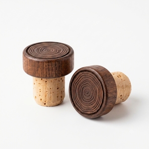 Tapón de Corcho Natural para Botellas de Licor con Logotipo Personalizado WeWood de Vietnam, Grabado con Láser con Patrón de Anillos de Árbol - Product Image 4