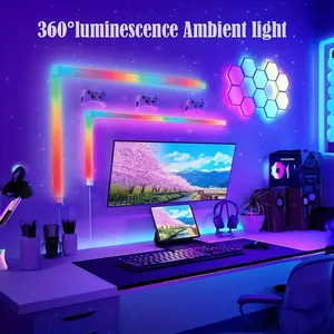 2024 Atmosphere Bluetooth USB 5V RGB Color Changing Romantic Strip Wall Lights Wireless Control LED BAR For Home Decor