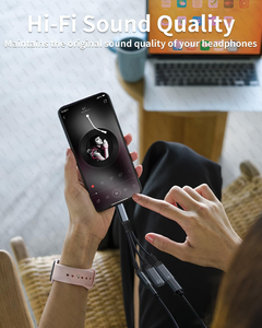 13.5CM <span class=keywords><strong>USB</strong></span>-<span class=keywords><strong>C</strong></span> ila 3.5mm kulaklık ve şarj adaptörü 3 in 1 çift tip <span class=keywords><strong>C</strong></span> Aux Splitter şarj kulaklık jakı Dongle kablosu - Product Image 3