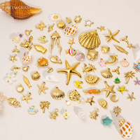 Galerie de charmes sur le thème de la vie marine |   Pendentifs en acier inoxydable plaqué or 18K PVD sur le thème de la vie marine pour la création de bijoux DIY |   Imperméable et durable