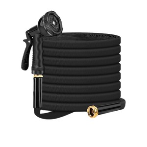 Garden Hose With Spray Nozzle 50 Ft Lightweight Flexible Water Pipe For <b>Car</b> Washing And Gardening Use Variable Spray Patterns - Product Image 1