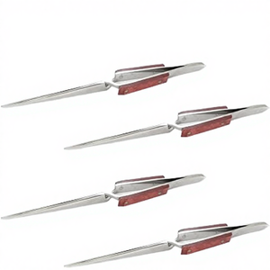 Pinces à épiler courbées à pointe inclinée à action inversée personnalisées, pinces à épiler à verrouillage croisé, modèle STAHLMANN PRO SP-0054-01 pour bijoutiers, sourcils - Product Image 2