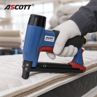 ASCOTT 8016-429 Stapler Pneumatik Profesional 21GA Kawat Halus untuk Bingkai Gambar dan Furnitur Bersertifikasi CE