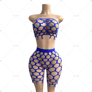 Ensemble ELITES Rave Body en résille String String Nouveautés Ensembles de vêtements de danse exotique - Product Image 3
