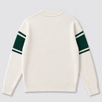 Pull en coton rayé style preppy personnalisé OEM ODM, pull en tricot jacquard à col rond pour femmes, pull en tricot pour le golf et le rugby