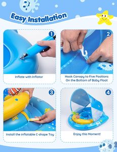 Lamicall Inflatable PVC bé hồ bơi <span class=keywords><strong>Float</strong></span> odsf05 Toddler bơi với chơi giao diện điều khiển Cá Heo Cá Hề rùa đồ chơi cho <5 hành khách - Product Image 5