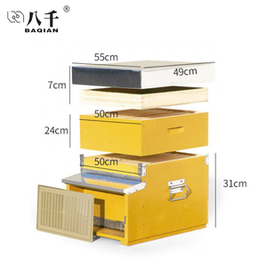 Equipo de apicultura BAQIAN Caja de <span class=keywords><strong>colmena</strong></span> de abeja de madera Dadant Blatt europea - Product Image 3