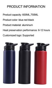 Wholesale Custom Logo 600ml Portable Single Wall Aluminum Bike Drink Water Bottle - Product Image 6