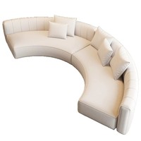 Luxuriöses Halbkreisförmiges Öko-Tech Ledersofa mit Schwammfüllung und Beweglichem Design für Schönheitssalon Geschäftshotel Lobby Ferienhaus