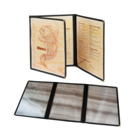 3 pages, porte-menus tri-pli en PU+PVC 8,5x11 avec poches pour les cafés et restaurants, de Yimi Leather