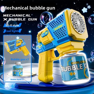 Pistola de Burbujas de Plástico ABS de 12 Agujeros, Totalmente Automática, con Luces, Eléctrica, Funciona con Pilas AA, Incluye Líquido para Burbujas, para Niños de 2 a 14 Años - Product Image 2