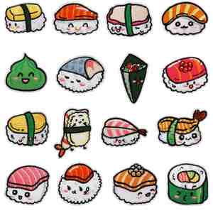 Parches Termoadhesivos Bordados con Diseños de Sushi Japonés - Product Image 1