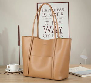 Bolsos de Mano de Cuero Andong para Mujer, Bolsos de Cuero Vacuno Genuino, Bolsos de Moda Femeninos, Bolsos de Gran Capacidad 1311 - Product Image 1