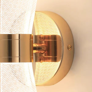 Tempat lilin dinding LED logam & akrilik, wadah pencahayaan kontemporer putih hangat untuk ruang tamu kamar tidur Hotel dan restoran - Product Image 4