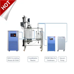 Equipo de cristalizador de 20L de calidad de laboratorio, reactor de cristalización, sistema de reactor de vidrio de tres capas