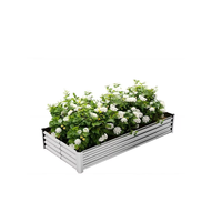Jardinière surélevée moderne galvanisée légère de 6 kg pour légumes, fleurs et herbes d'extérieur, couleur argent