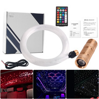 Kit de plafonnier étoilé en aluminium RGBW 16W pour voiture, éclairage LED à fibres optiques 500 pièces, indice de protection IP55, 12V CC, intensité variable, effet ciel étoilé