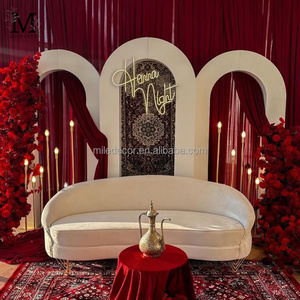 MILE 高品质婚礼装饰亚克力支架PVC拱形背景墙婚礼舞台3D白色婚礼拱门 - Product Image 1