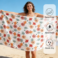 Serviette de plage en microfibre ultra absorbante, légère, pliable, à rayures, personnalisable, douce au toucher, sans sable, pour enfant