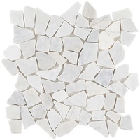 Projets commerciaux : Mosaïque de marbre blanc de Carrare authentique, naturel, vieilli, poli, découpé au jet d'eau, pour piscines et villas