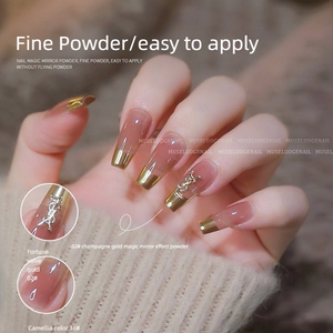 Polvo Mágico para Uñas Efecto Espejo Rosa Dorado Marrón, Pigmento Cromado Acrílico PET para Frotar en Esmalte de Gel, Salón de Uñas y Arte de Uñas - Product Image 3