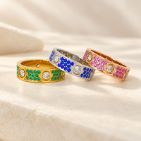 Nouvelle bague étoilée CZ Lovie colorée de haute qualité, bague scintillante à la mode pour femmes, bijoux élégants en gros