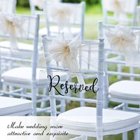 Enseignes réservées en acrylique pour chaises de mariage-Étiquettes suspendues avec ruban pour événements importants, bancs d'église et restaurants