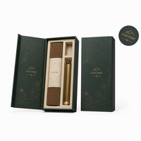 Confezione Regalo Artigianale Verde Foresta per Bastoncini d'Incenso del Ramadan con Laminazione Opaca, Packaging Rigido in Cartone Personalizzabile per Set di Incenso