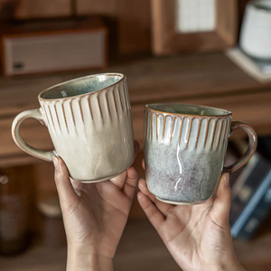 Wholesale Chinese Supplier Japanese Style Embossed Retro Ceramic Stoneware Coffee Mugs Eco-friendly Dishwasher & Microwave Safe - Product Image 3