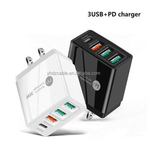 PD+3USB QC3.0 Multi Port Dual Fast Charging Phone Charger 36W Smart Adapter Charging Head Type-<b>C</b> Interface - Product Image 4