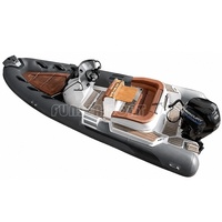 Bateau semi-rigide de luxe en Hypalon PVC de 5,8 m avec coque en GRP, console centrale, bateau pneumatique rigide, tender de yacht, léger pour le sport et la plongée