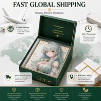 Planche Shikishi Anime Personnalisée en Carton Épais avec Bord Doré et Texture Washi – Présentoir d'Art de Collection