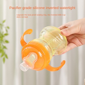 Tazza per l'acqua PP Duckbill per bambini di età superiore a <span class=keywords><strong>6</strong></span> <span class=keywords><strong>mesi</strong></span>, con doppio manico antiscivolo, facile da tenere, tazza da allenamento da 270 ml, tipo zucca a calibro largo - Product Image 1