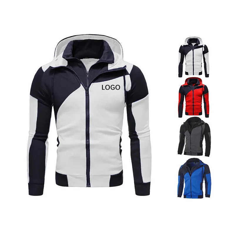 Wholesale Customized Mens Active Wear Zip Up Jackets Sports Tracksuits Slim Fit Track Jackets for Men